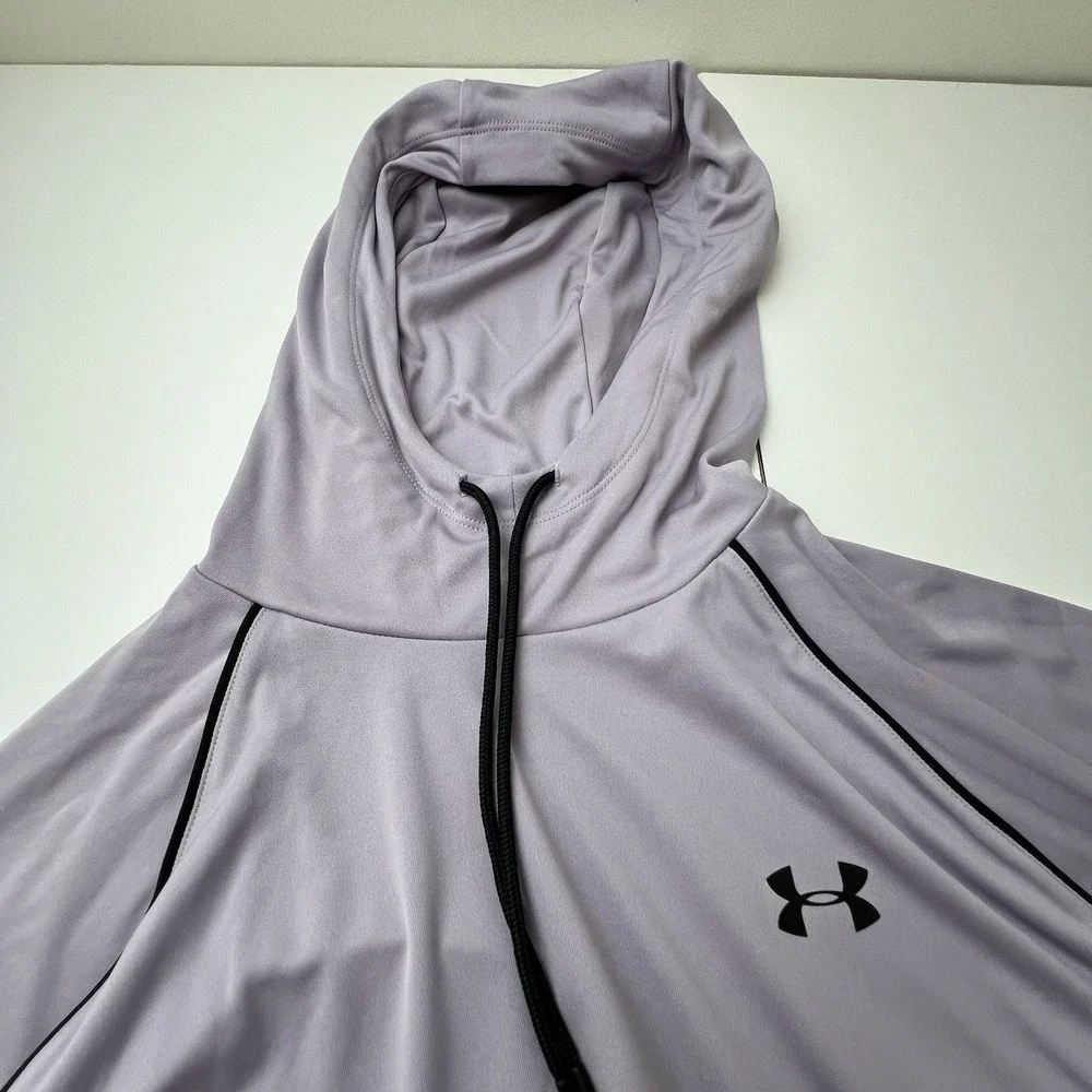 Women's Under Armour Heat Gear Loose Pullover Mock Neck Hoodie Purple Large